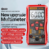 ANENG M118A Digital Mini Multimeter Tester True Rms Auto Mmultimetro Tranistor Meter with NCV Data Hold 6000 Counts Flashlight