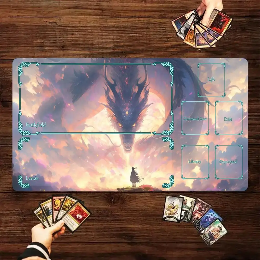 

Тематический игровой коврик Dragon Fantasy для MTG TCG, игровой игровой коврик, коврики для карточек для начинающих, игровой настольный коврик Commander