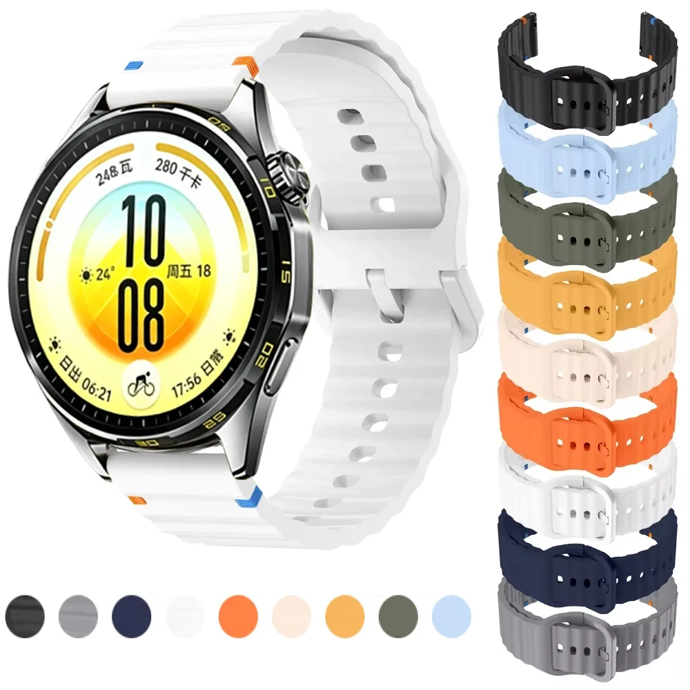 18/20/22mm Silicone Strap For Huawei Watch 5 GT7-6-5 Pro 42mm 46mm GT Runner 2/Ultimate 2 Sports Belt Huawei Watch GT7-6-5 41mm