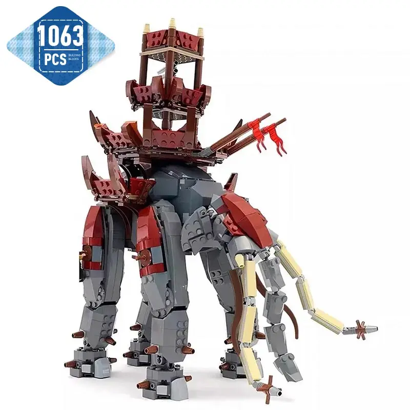 

MOC Classic Movie Lords Ringsed Scene Monster Oliphant Building Blocks Assembly Model MOC-12659 Bricks Toy Holiday Gift