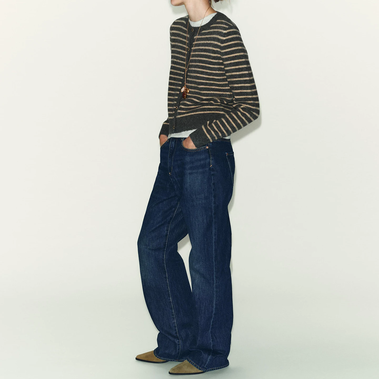 Z Capispalla da donna a righe lavorate a maglia casual Faion rotondo Ne Long Sve Autunno 2025 Sle 5090 Ele Leisure Trendy