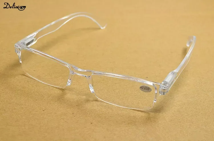 Spring Leg Strachable New Fashion Plexi Glass Transparent Reading Glasses +1 +1.5 +2 +2.5 +3 +3.5 +4