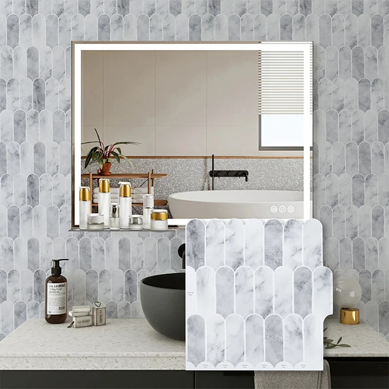 

1Pc 3D Tile Sticker Self-Adhesive Tile Backsplash for Kitchen Bathroom Decorative Wall Stickers Water Mold Resistant 30X30Cm New