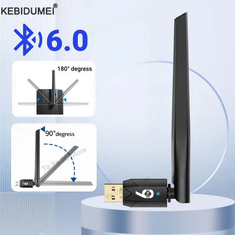 200M Bluetooth 6.0 Adapter USB Bluetooth5.4 for PC Dongle Adaptador Wireless Mouse Keyborad Music Audio Receiver USB Transmitter