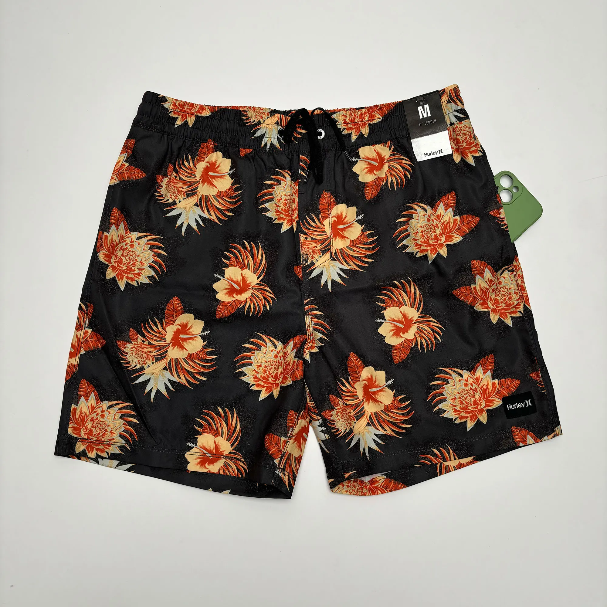 Size 32 M Summer Brand Floral New Mens Surfing Swimming Beach Shorts Sport Bermuda Shorts Quik Dry 2 Side Pocket