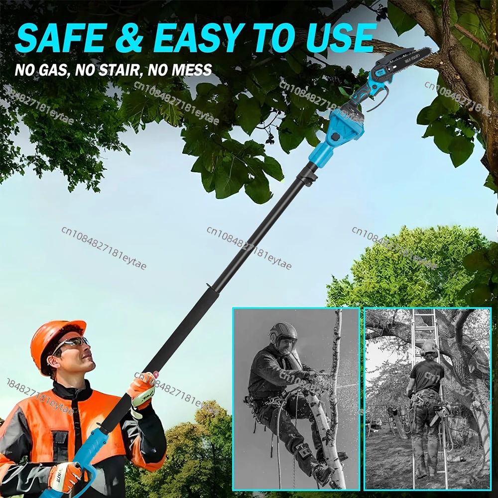 Electric Pruner Kit 3 in 1 6 Inches Cordless Chainsaw Electric Pruning Shears With Extension Pole