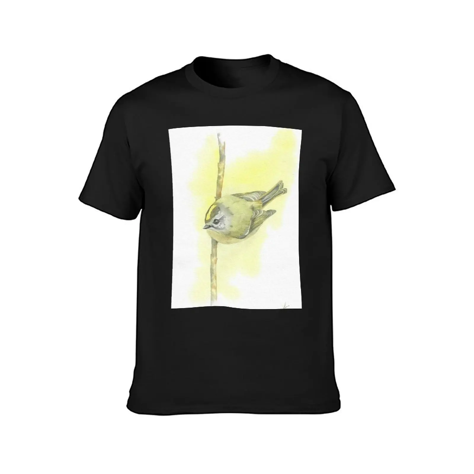 golden-crowned kinglet watercolor portrait T-Shirt sublime new edition korean fashion plus size tops mens graphic t-shirts anime