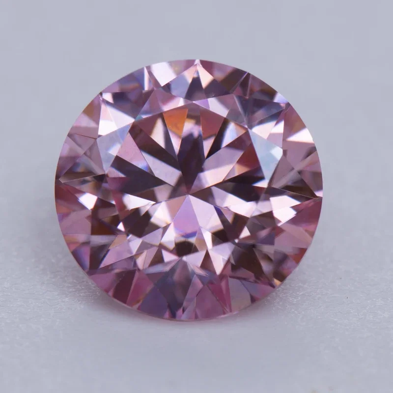 Moissanite Stone Sakura Pink Colour Round Cut Lab Created Synthetic Gemstone Passed Diamond Tester Comes with GRA Certificate