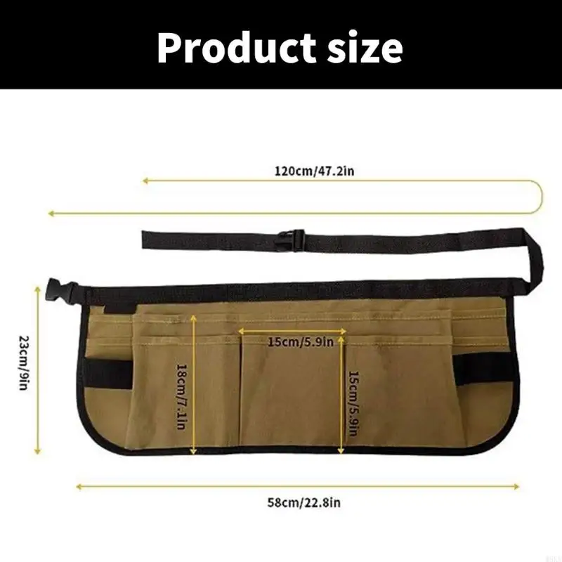 W8KB Professional Canvas Tool Bag Tool Herrol delantera con conveniente bolsillo almacenamiento para ventana Tint Tool