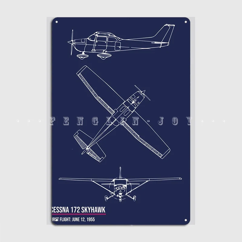 Cessna 172 Airplane Metal Sign Plates Pub Garage Decoration Club Home Tin Sign Poster