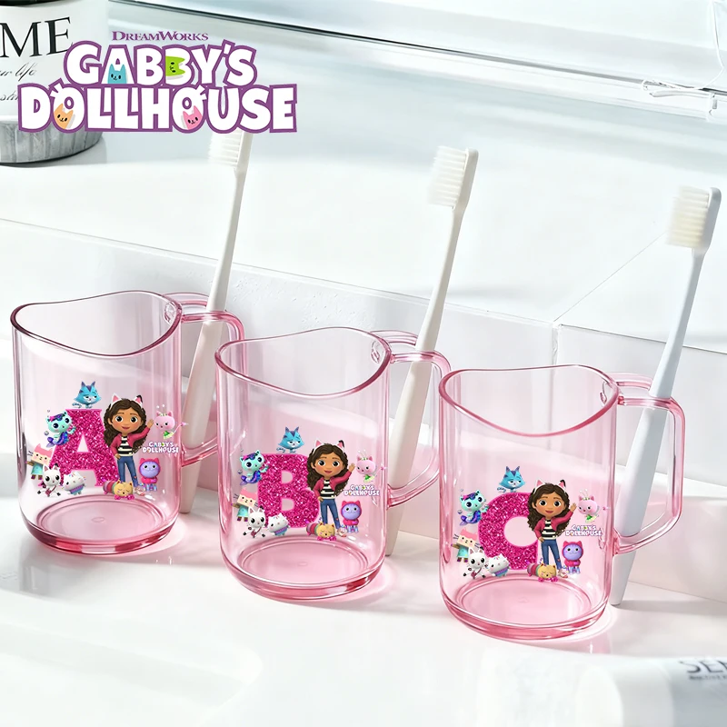 

Gabby Dollhouse Tooth Brushing Cups Girl Water Cup Cartoon Letters Children Toothbrush/Toothpaste Cups Rinse Cup Birthday Gift
