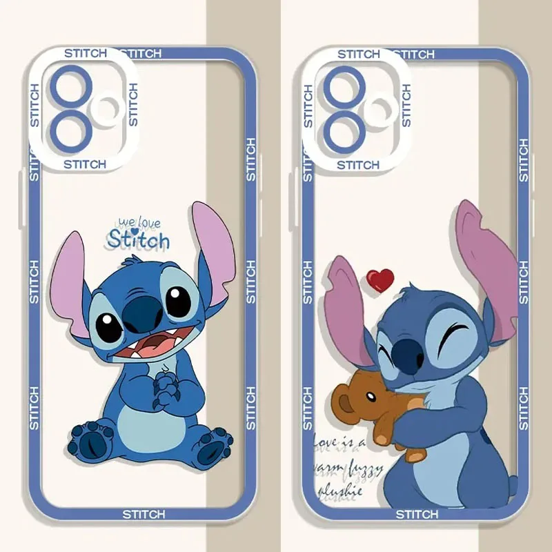 Disney Cartoon Stitch Case For Samsung Galaxy S24 S23 S22 Ultra S21 S20 FE Note 20 10 Plus A15 A25 A35 A55 Soft Silicone Funda