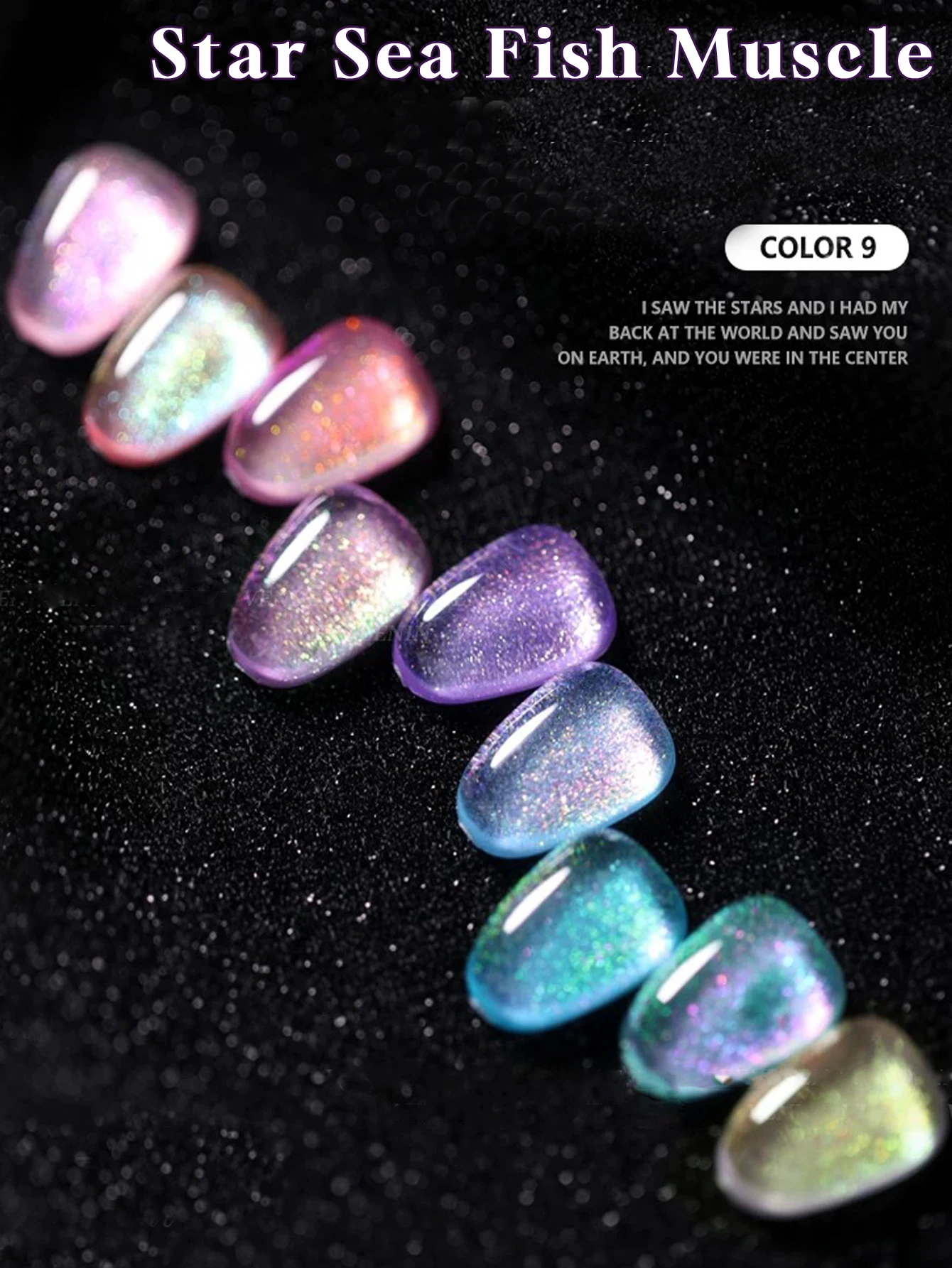 Caliente 2025 nuevo esmalte de Gel UV para decoración de uñas, brillo de escamas de pescado de mar estrellado brillante, Gel de diamante triturado con brillo de discoteca, transparente