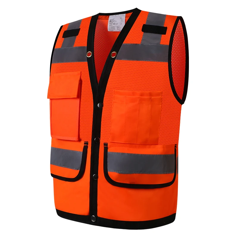 Hi Vis Safety Vest Mesh Reflective Work Vest for Warehouse Construction Multi Pockets Hi Viz Work Wear Vest