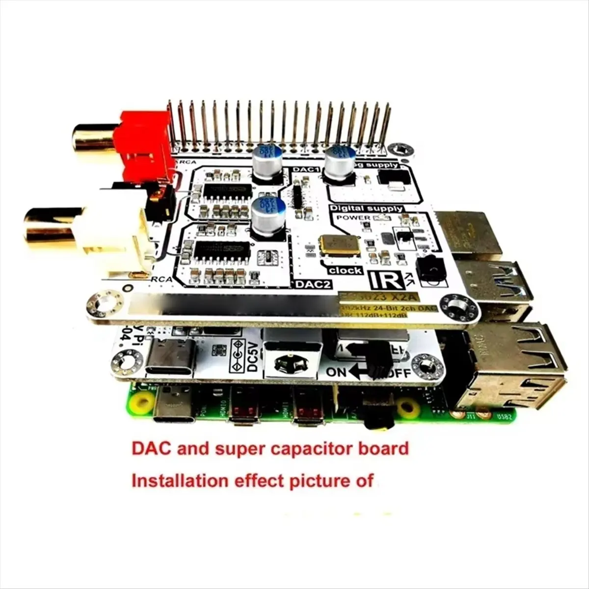 Volumio Moode for 4B Dual ES9023 Decode I2S HIFI Network Digital Audio Player Sound Card 3B+2B
