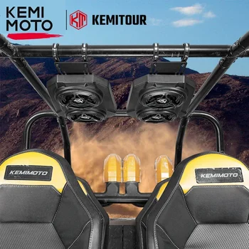 System dźwiękowy UTV Bluetooth Głośniki 6,5 cala Pasują do klatek bezpieczeństwa 1,625-1,9 cala IP67 Wodoodporne sterowanie Bluetooth dla Can-Am Maverick X3