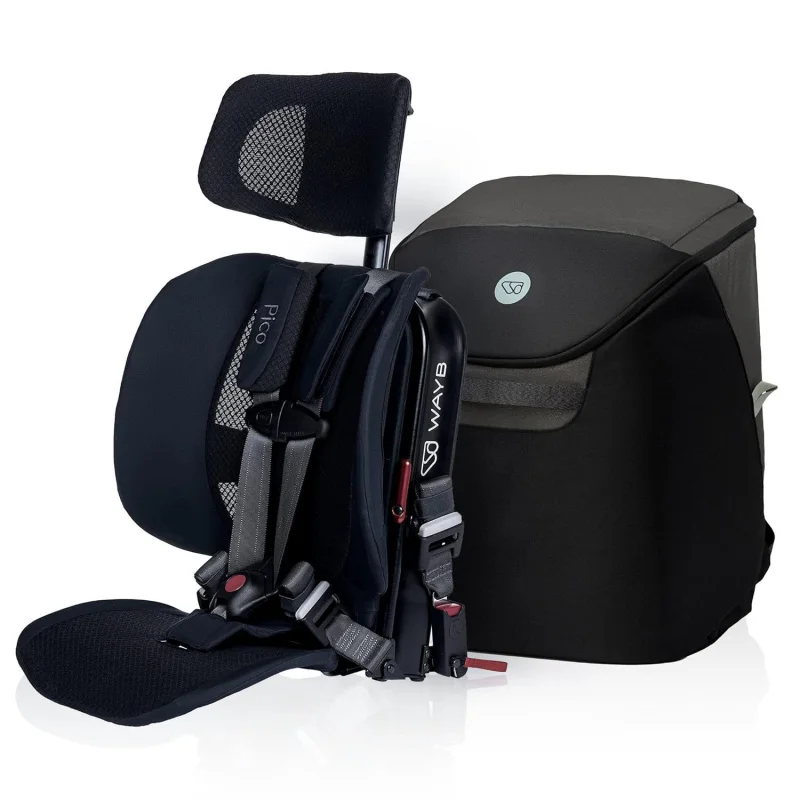 Pico Travel Car Seat with Premium Carrying Bag- Lightweight, Portable, Foldable - Perfect for Airplanes, Rideshares, and Road Tr