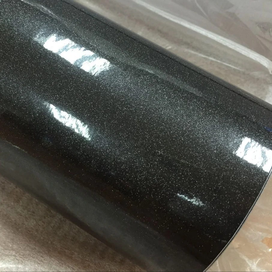 Newest Dark Grey high Glossy diamond film vinyl wrap Glossy glitter sticker with air free bubble Size: 12/30/50/60x100CM Choice