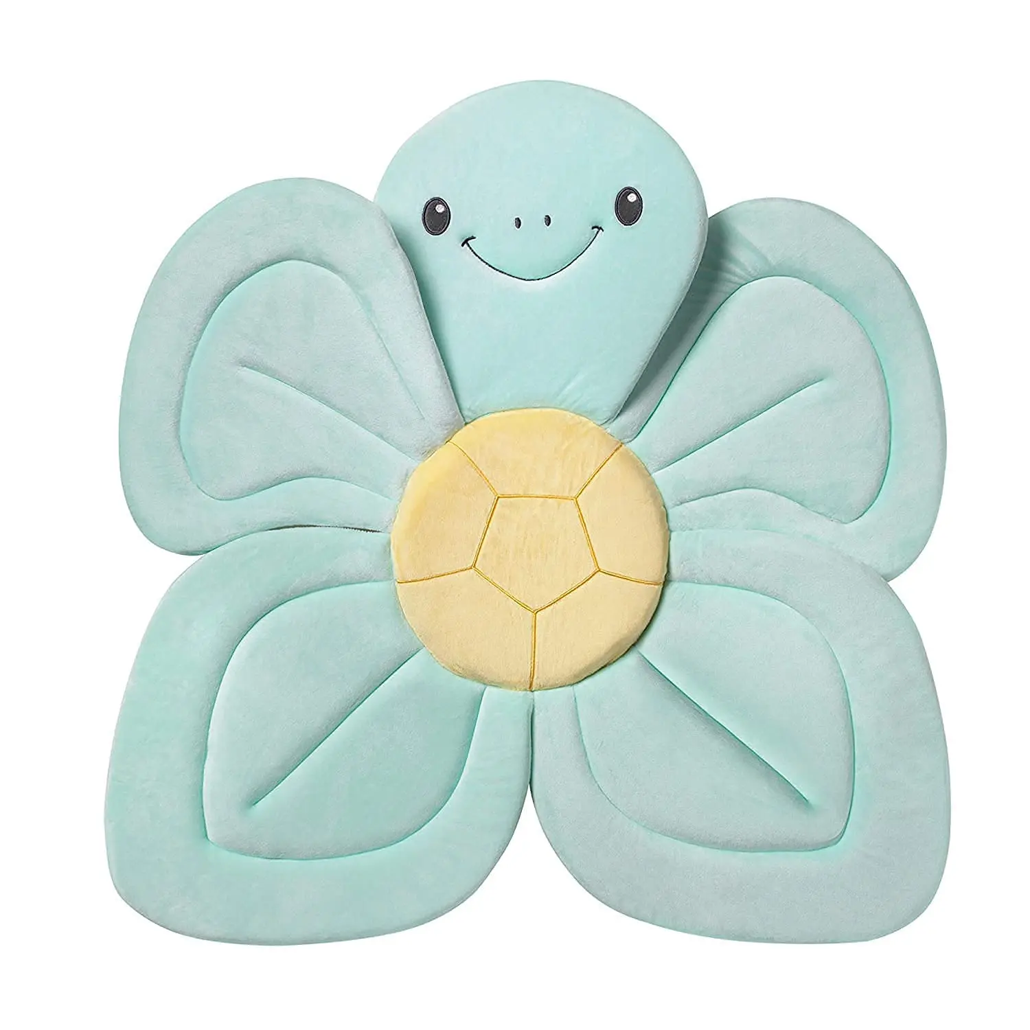

Soft Turtle Baby Bath Cushion for Sink or Tub, Easy-Dry Fabric, Ages 0-6 Months in Turquoise