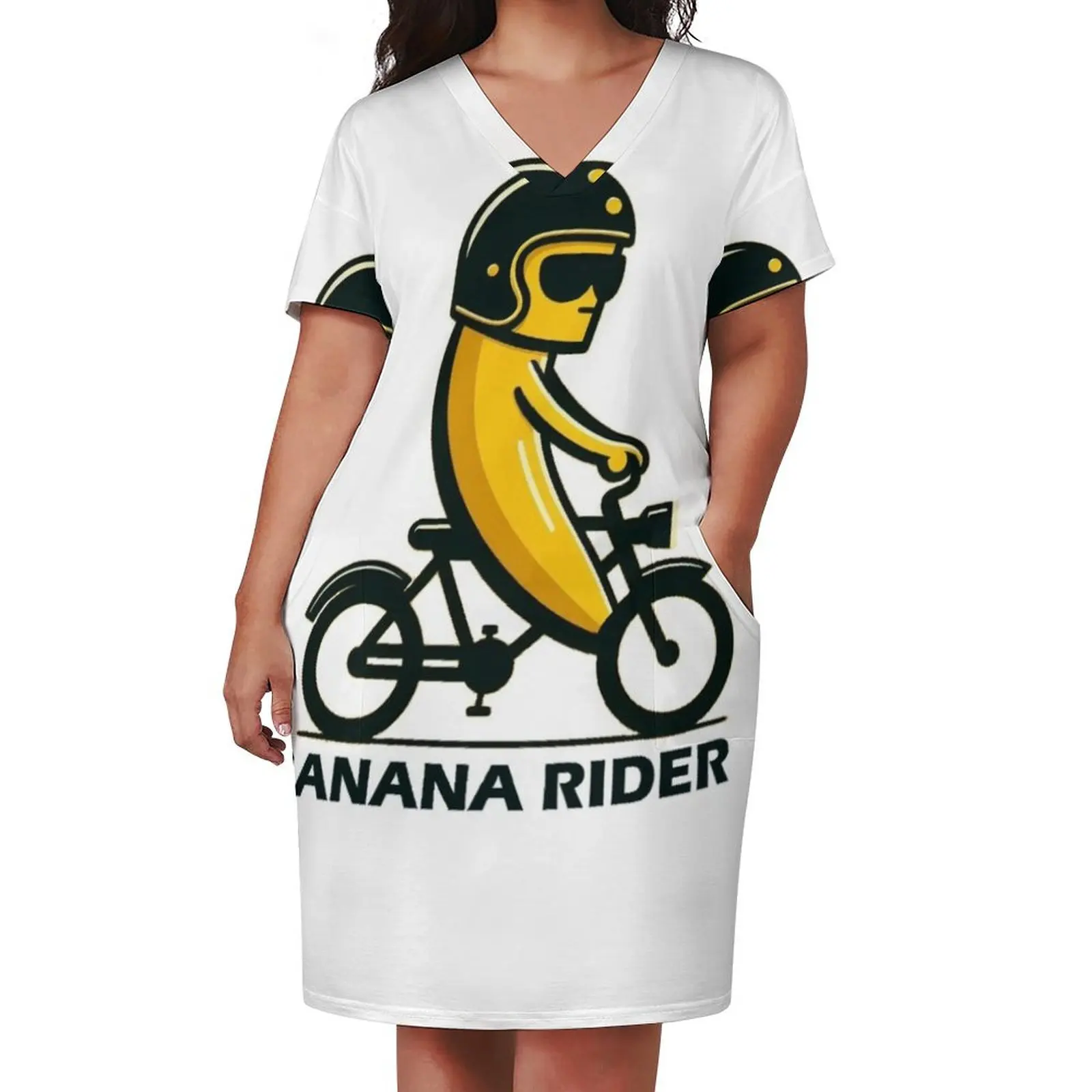 Banana Rider Loose Pocket Dress elegant women