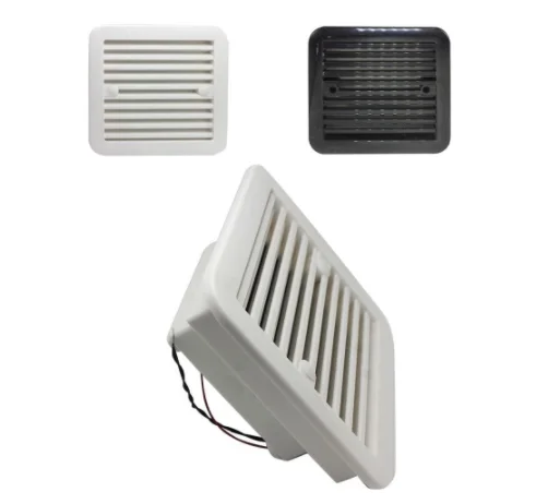 1pcs White Black Side Mount Wall Air Vent Grille RV Travel Trailer Caravan Exhaust Fan 12V