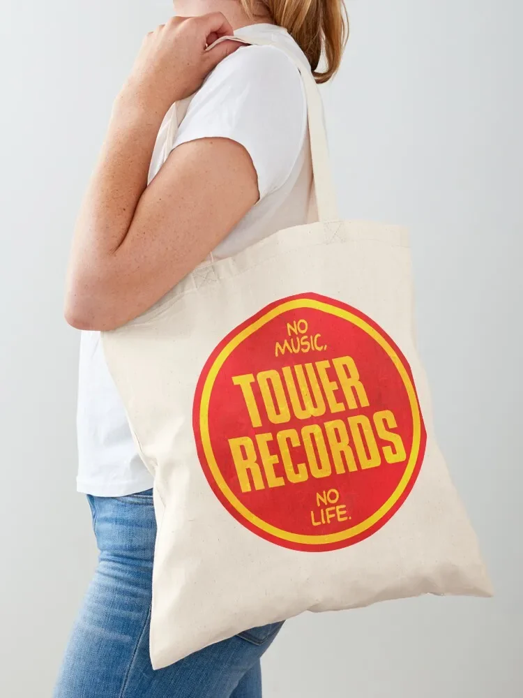 

Tower Records vintage Classic T-Shirt.png Tote Bag cute tote bag canvas shopping bag free delivery bags supermarket folding