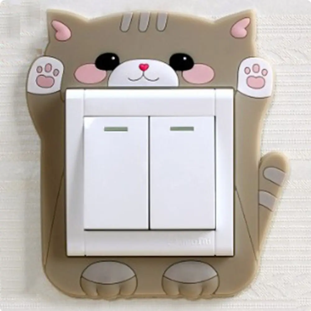 Cute Dust Protective Silicone Switch Sticker Animal Fruit Luminous Switch Cover Silicone Transportation Decoration Stickers Home