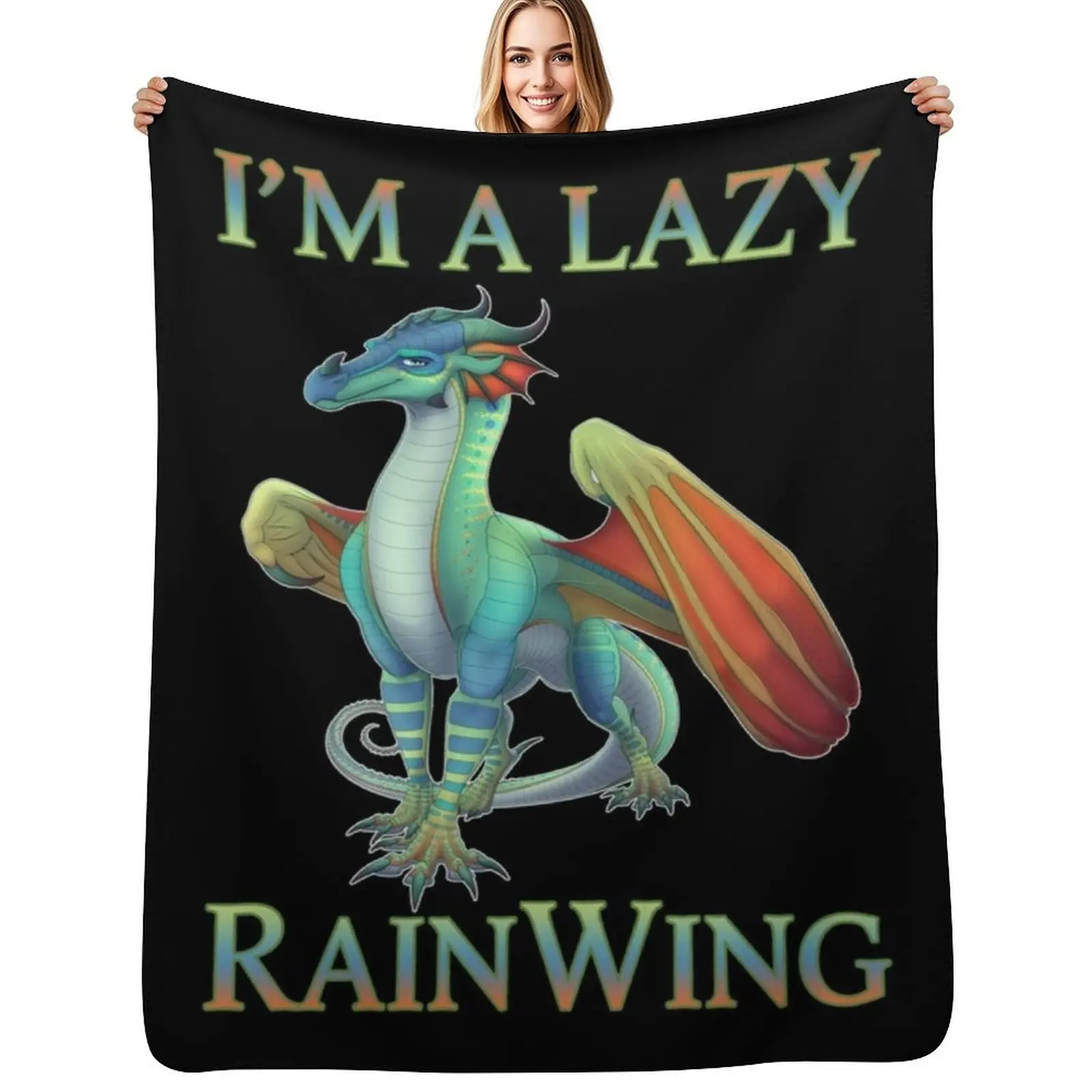 I'm a lazy rainwing wings of dragon fire classic Throw Blanket valentine gift ideas Luxury Hairy Soft Big Heavy Blankets