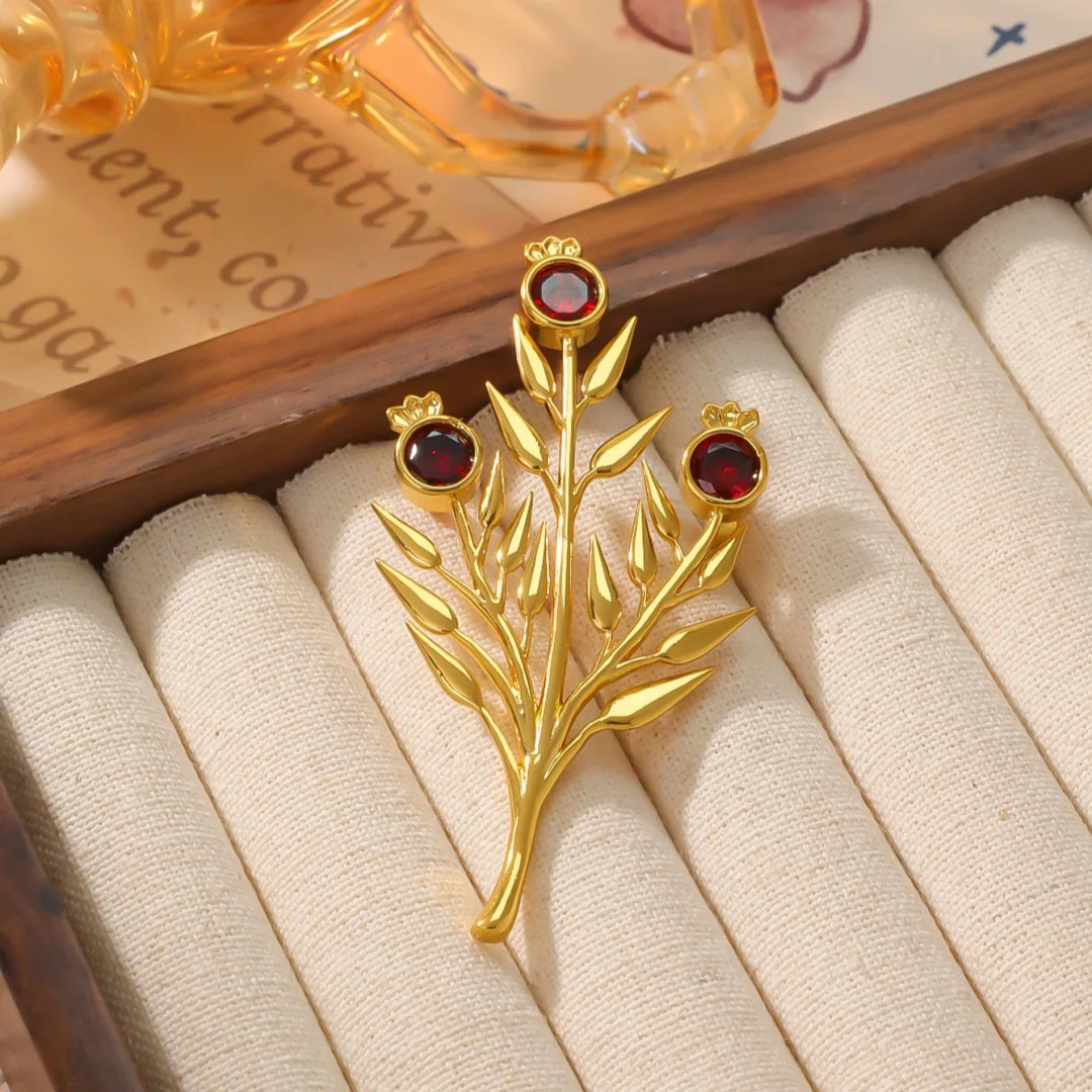 Medieval Vintage Electroplated Real Gold Wheat Ears New High-end Plant Niche Retro Brooch