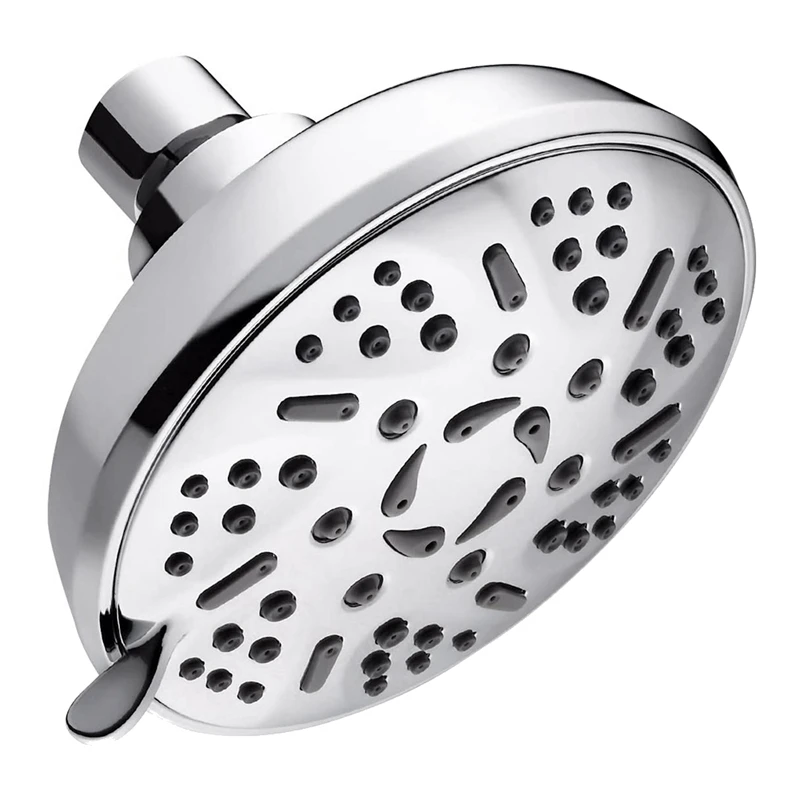 High Pressure Fixed Shower Head, Anti-Leak 9 Settings Rainfall Showerhead With Massage Spa, Chrome Face, Adjustable