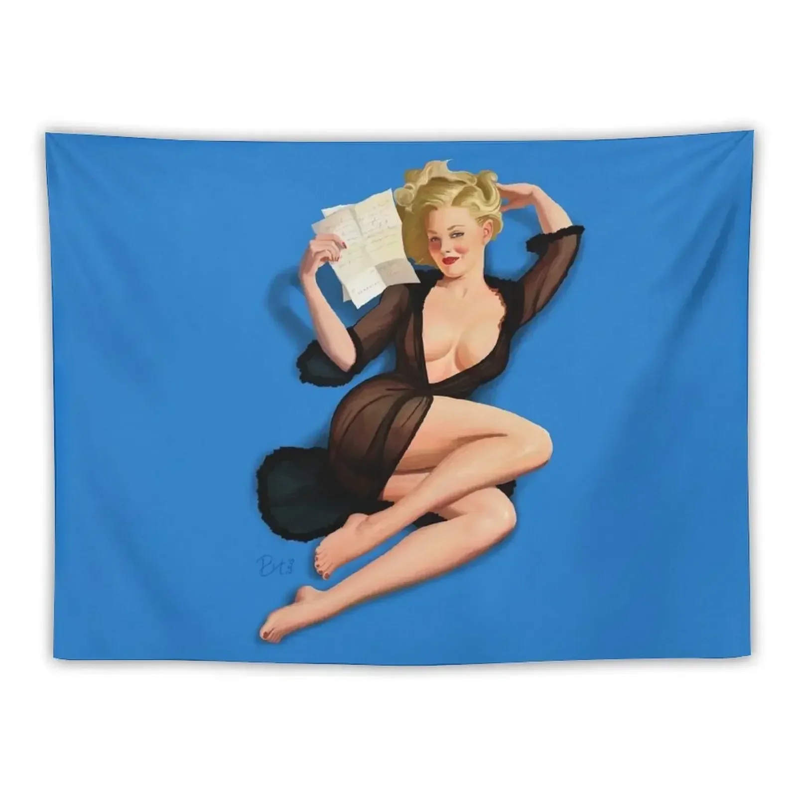 

Vintage pin up - Am I too good to be true Tapestry Decoration Aesthetic Wallpaper Anime Decor Tapestry
