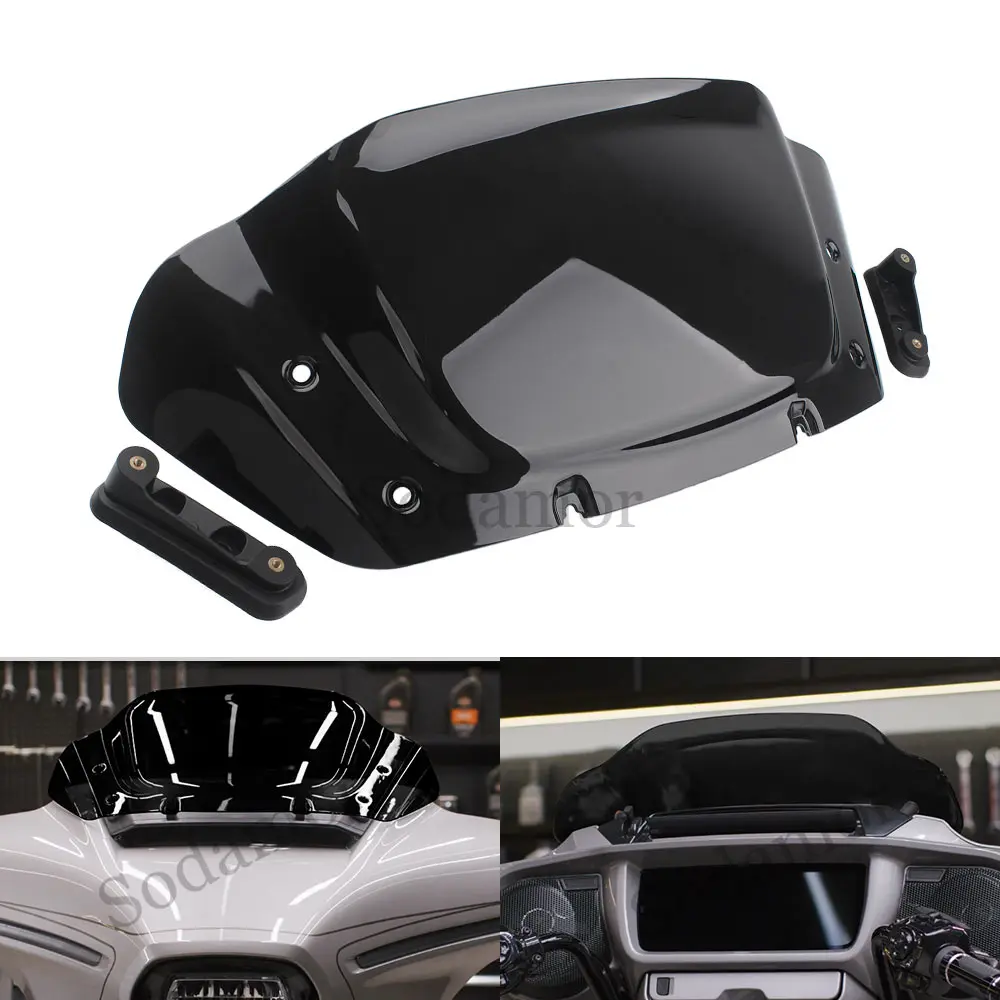 

Motorcycle Accessory ABS Plastic Front Fairing 10" Windshield Windscreen Fits For Harley Street Glide FLHX/I models 2024 -Later