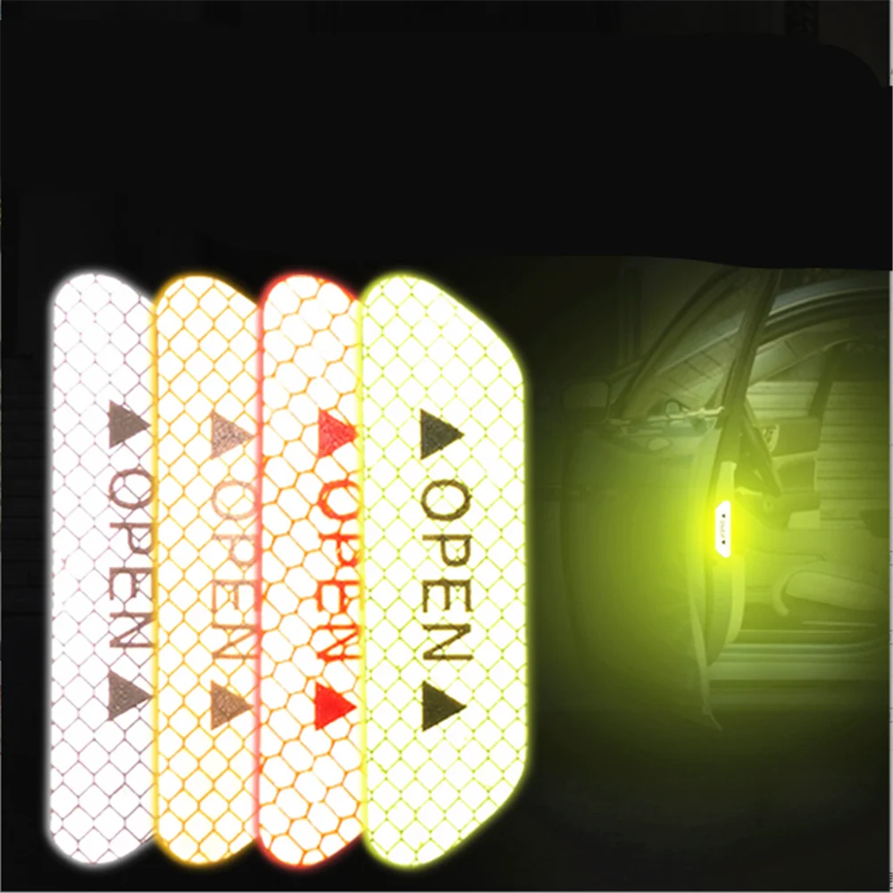 4 pcs/set car door sticker reflective tape for audi a6 c6 jeep wrangler jk subaru impreza bmw e60 toyota tacoma geely Sticker view 3