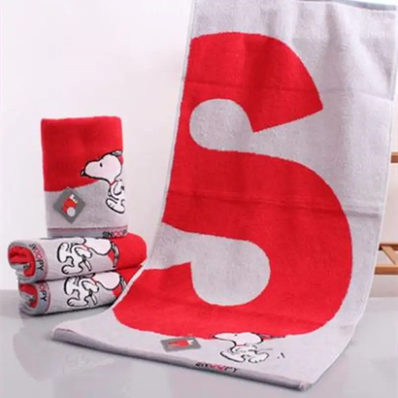 Miniso Snoopy Red S Cotton Towel Cute Dog Bath Towel Super Soft Home Bathroom Washing Hand Face Towel Kids Square Towel