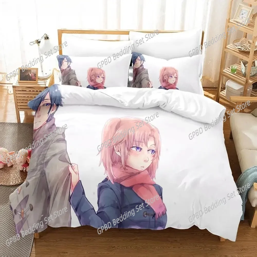 

Engaged to the Unidentified Anime Comfortable Duvet Quilt Cover Pillowcase Bedding Set Children Bedroom Decoration Home Textile