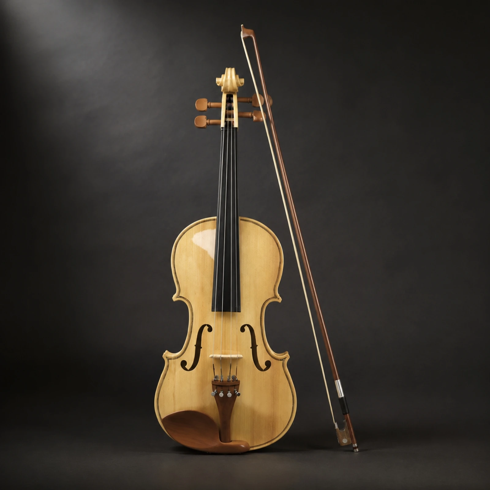 Full-Size 4/4 Violin Triangular Violin Set with Safeguarding Case Ready-to-Play Hand-Carved for Music Students, Daily Practice