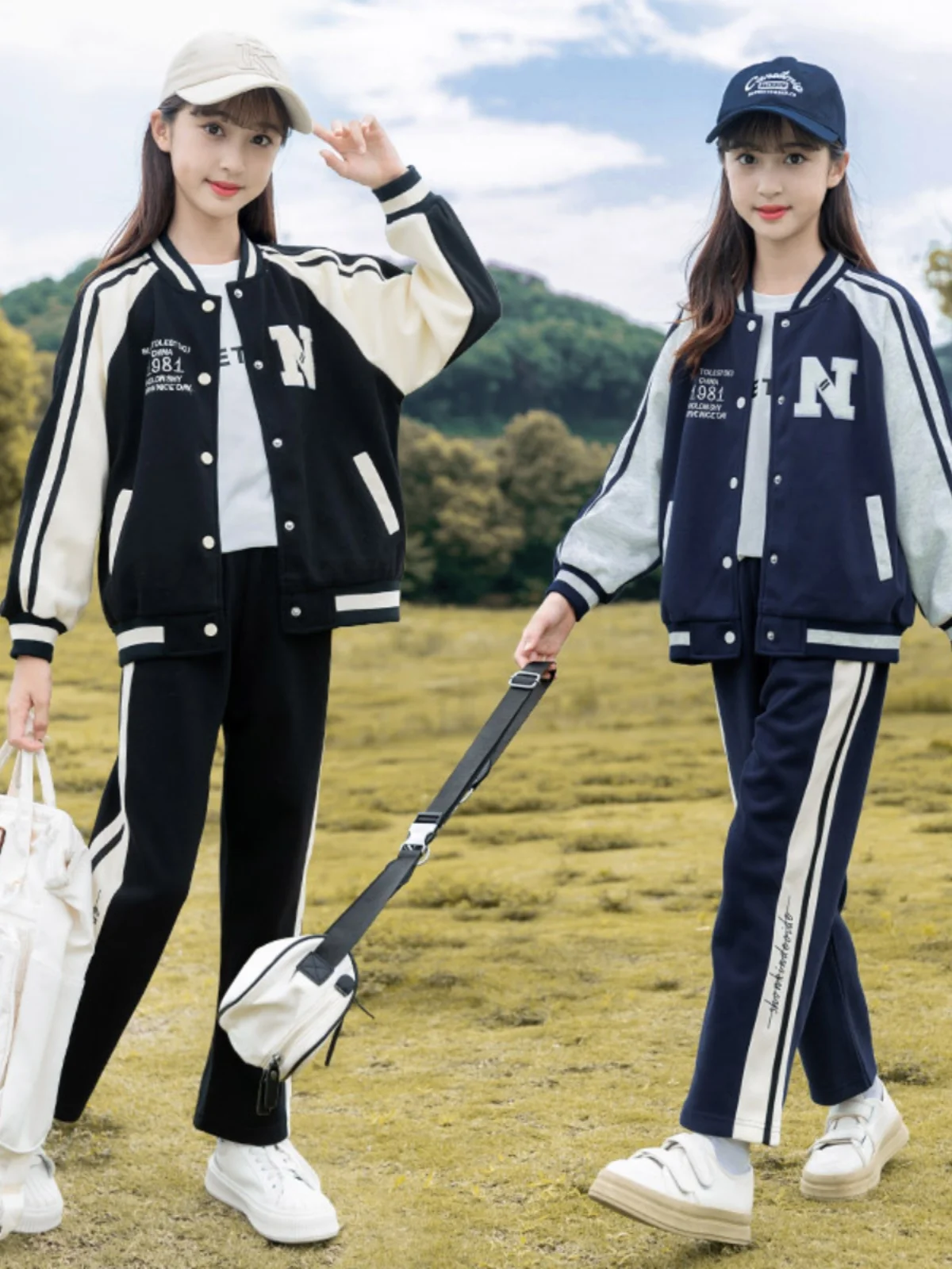 girls-sporty-two-piece-set-autumn-wear-children's-clothing-spring-autumn-style-medium-and-large-children's-outfit-baseball-ja