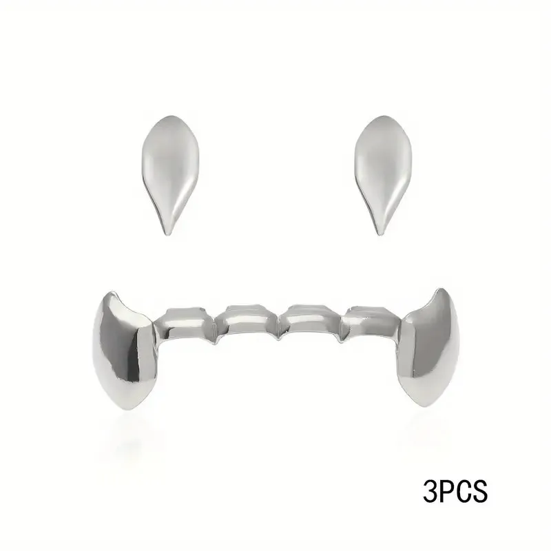 3 قطع الهيب هوب الأزياء السلس وأشار الأسنان الأقواس الأسنان الشوايات العصرية الأسنان مطلي الأقواس مجموعة