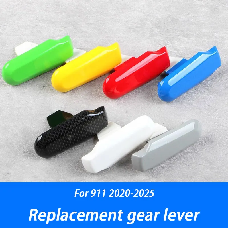 

Car Carbon Fibre Gear Carmine Red Shift Lever Knob Trim Cover Replacement Modified Accessories For Porsche 911 992 2020-2025