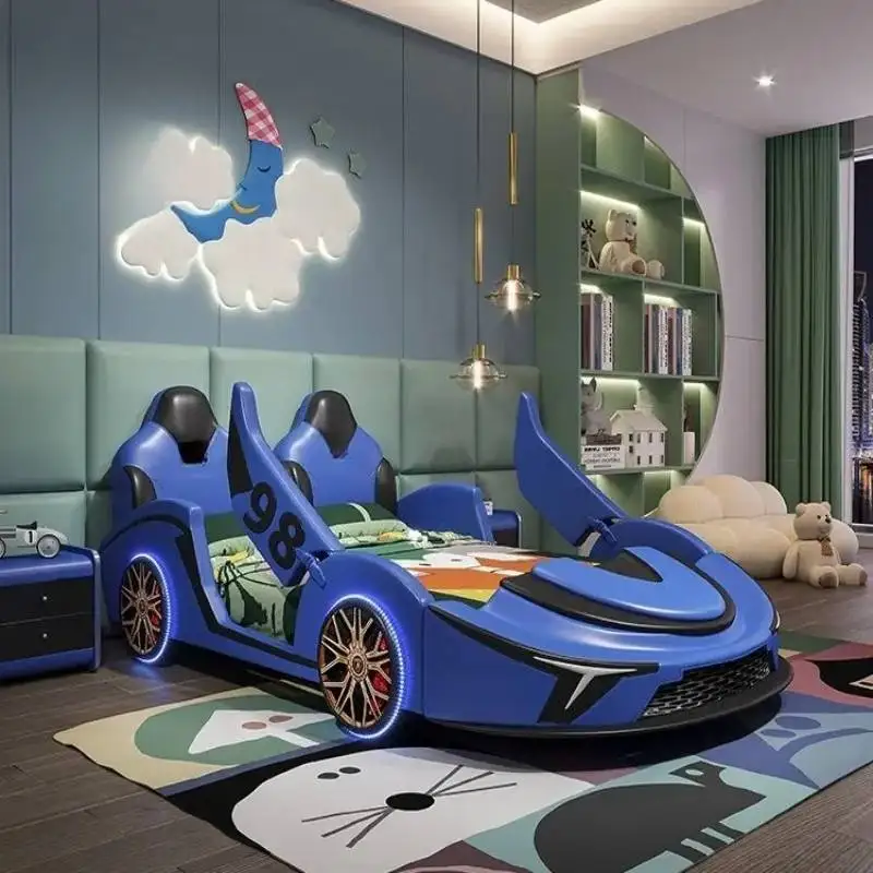 تخزين أصفر لسرير الأطفال ديكور بسيط أبيض خشبي مخصص سرير أطفال تصميم فردي حديث Lettino Per Bambini أثاث منزلي