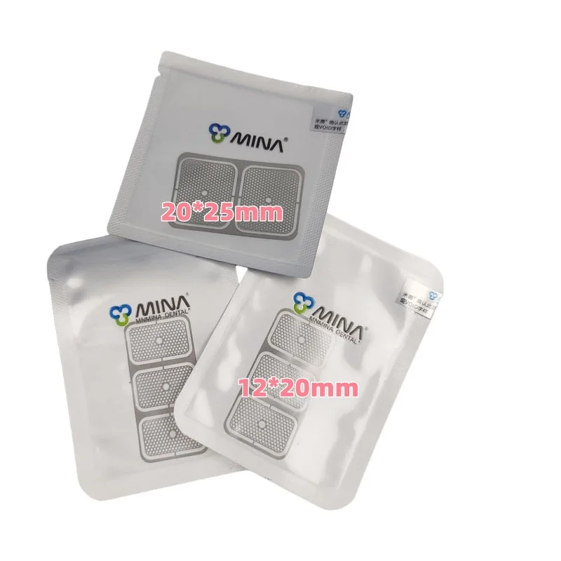

2Pcs/Bag MINA Dental Fixture Titanium Barrier Membrane Mesh Plates GBR Dental Flexible and safety Titanium Mesh Membrane 20*25mm
