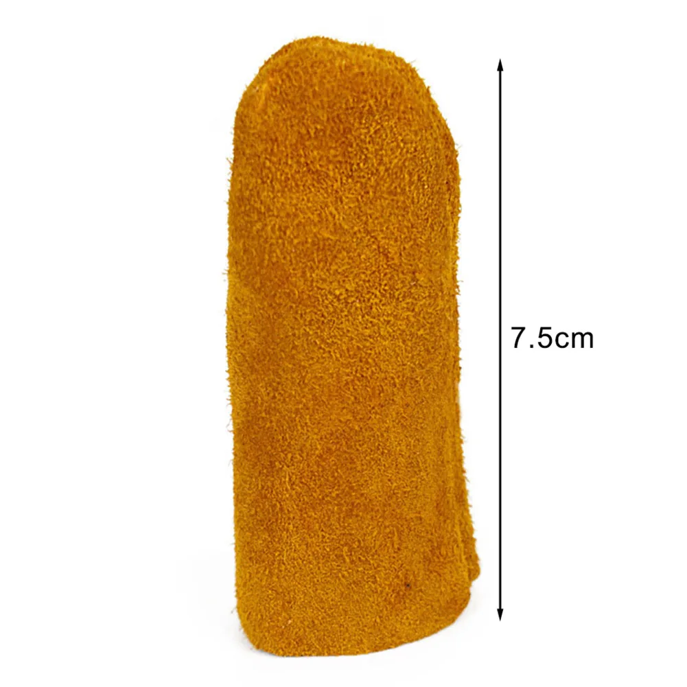 Suede Leather Finger Cots Pack of 10 Yellow for Handcrafts For Needlework Sewing Embroidery and Fine Detail Work