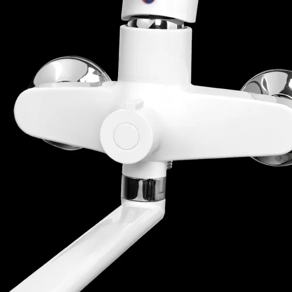 Bathroom Bathtub Faucet Solid Copper Shower Mixer Tap Wall Mounted Hot Cold Water Control Dual Handle Ceramic Valve