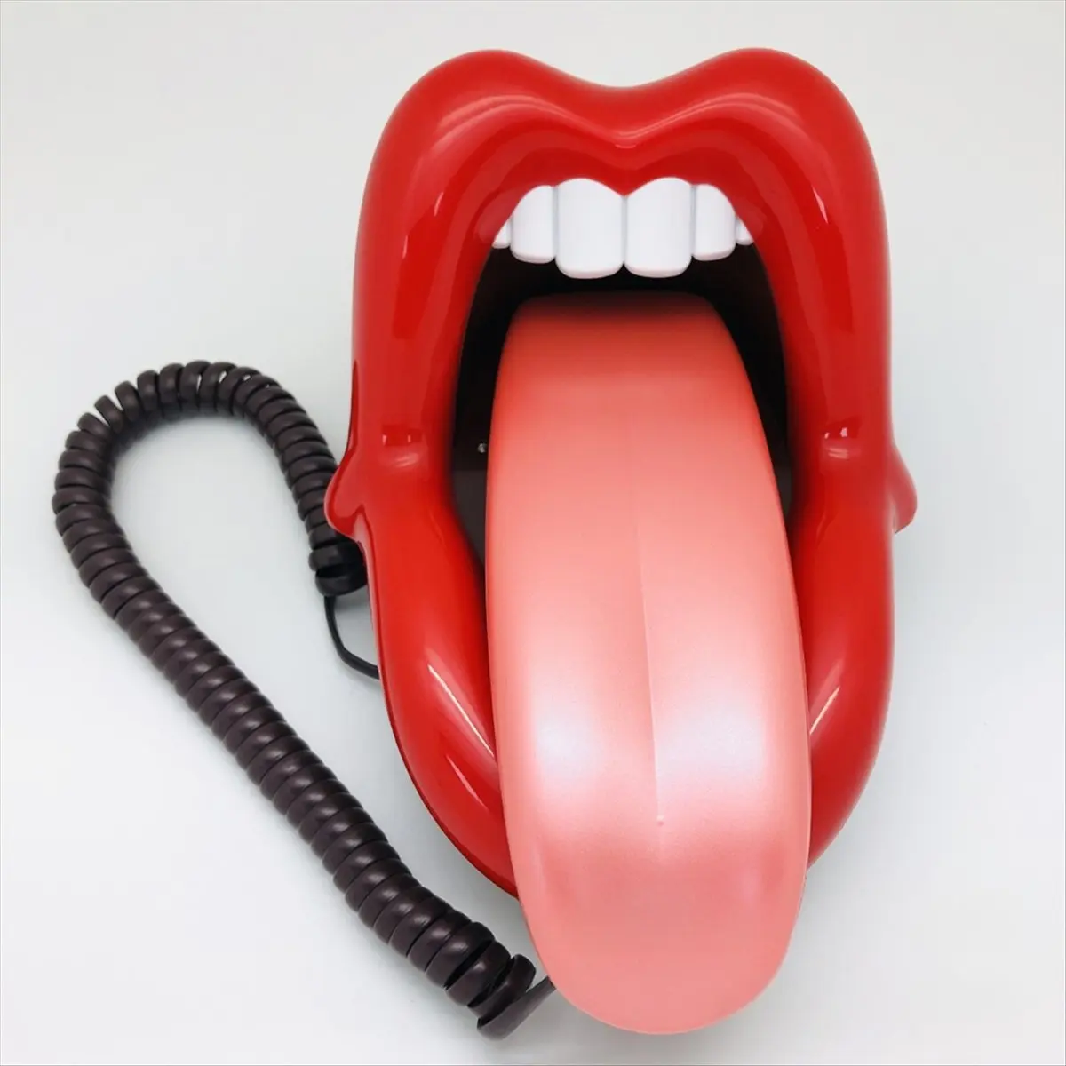 TCE Funny Tongue Stretching Lips Corded Telephone with LED Indicator, Tone/Pulse , Mini Landline Phone US Plug