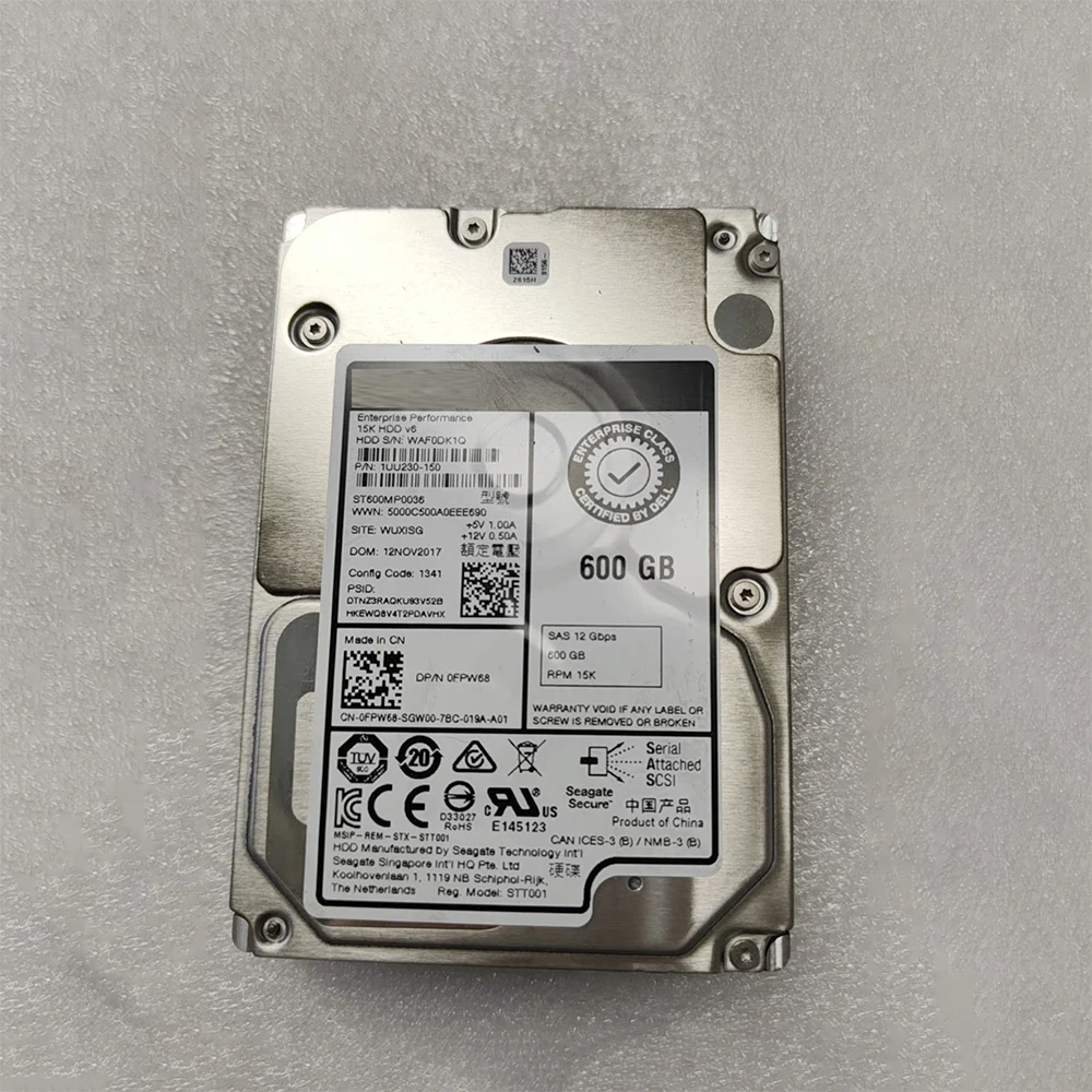 For DELL ST600MP0036 0FPW68 HDD 600G 15K 2.5'' SAS 12Gb Server Hard Drive