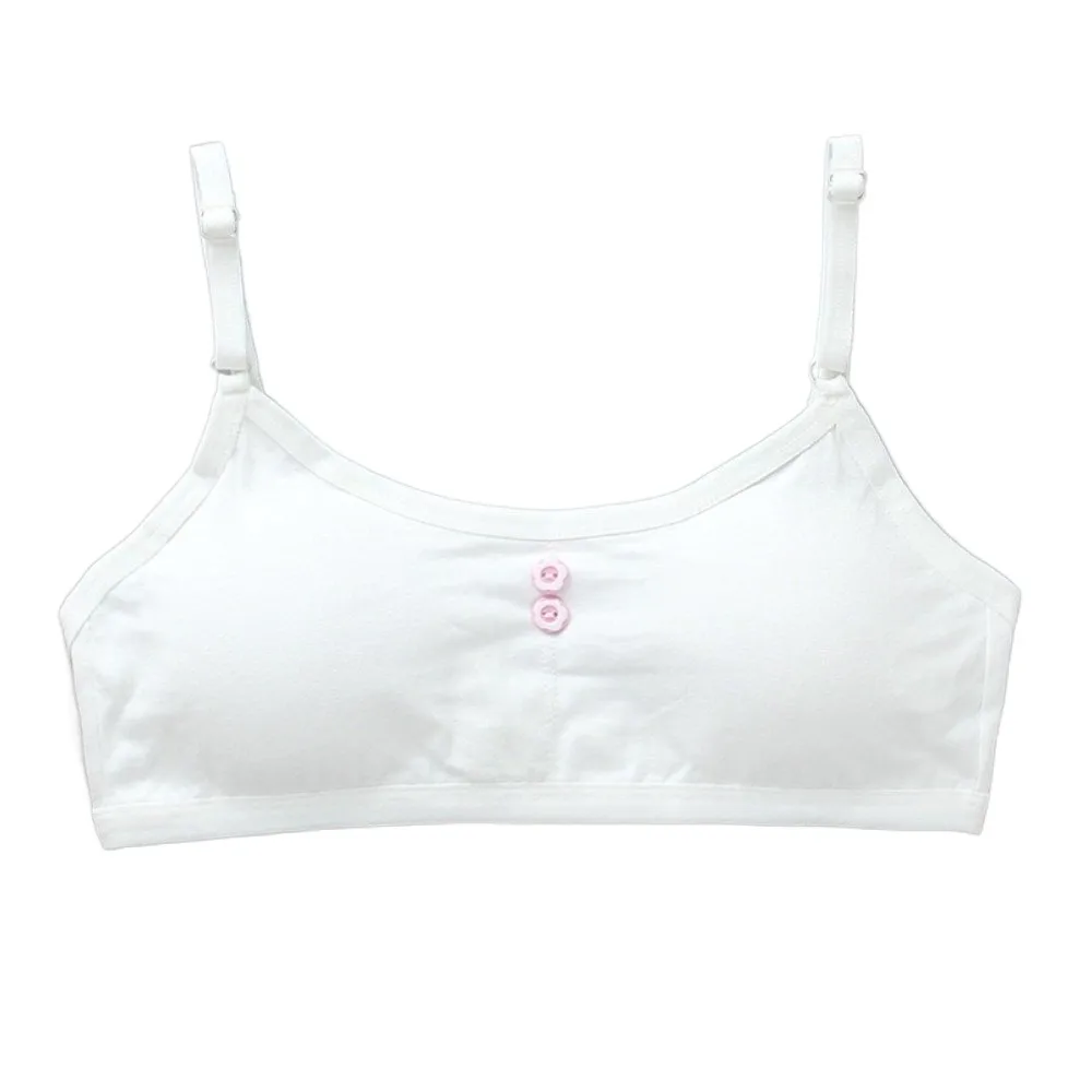 

Новый хлопковый тренировочный бюстгальтер для девочек, повседневное дышащее нижнее белье для девочек, жилет, эластичные развивающие бюстгальтеры, детские топы без рукавов