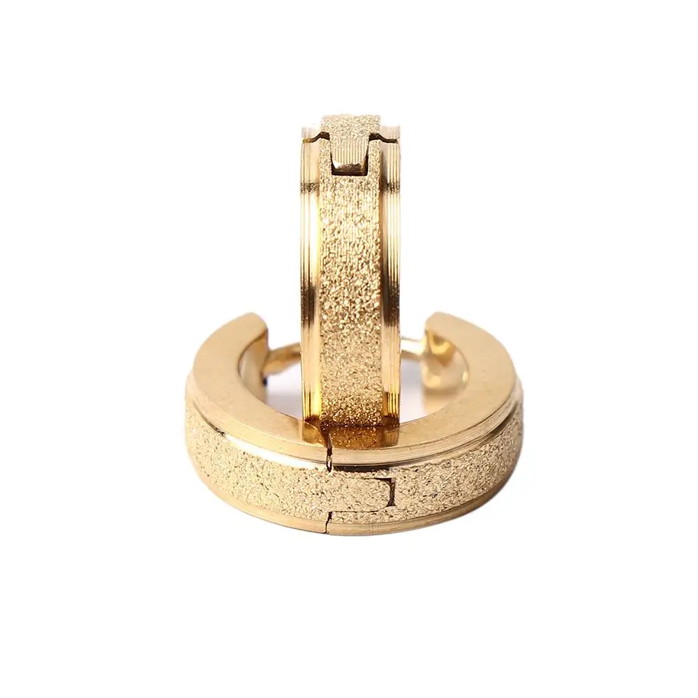 Панк тусклые мужские ювелирные изделия из нержавеющей стали модные простые круглые серьги-кольца золотой лак