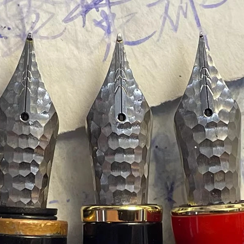 2026 No.6 Tip,hammer pattern Fountain Pen Nib #6 Long Knife Handmade 0.5F M  Nib Office Accessories suitable Jinhao Majohn Pen