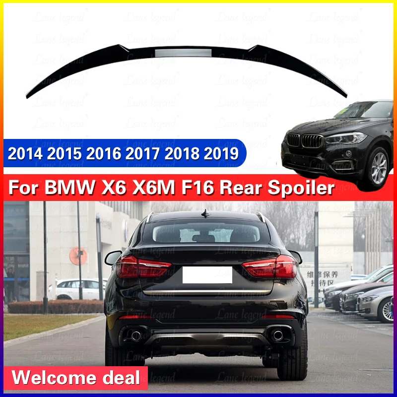 

Rear Trunk Roof Lid Spoiler Tail Wing Car Racing Rear Wings Body Kits Tuning Tailgate Splitter For BMW X6 X6M F16 2014-2019