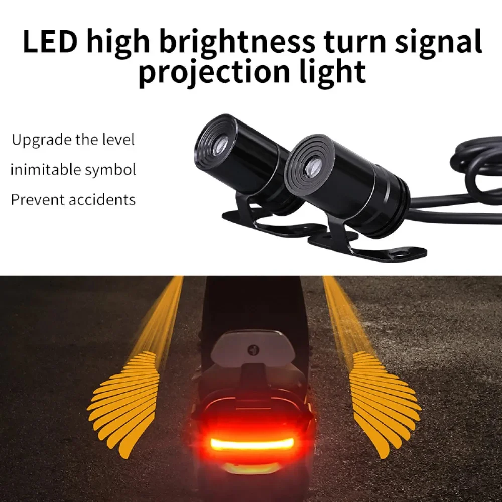 Motorcycle LED Projection Light  Angel Wings Light Motorcycle Electric Scooter Modified Decorative Light  Embedded Installation